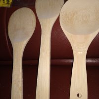Комплект бамбукови лъжици, снимка 2 - Прибори за хранене, готвене и сервиране - 40272604