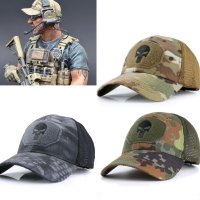 Тактическа шапка с мрежа Punisher skull Tactical Multicam лов стрелба, снимка 6 - Екипировка - 41769328