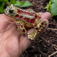 кутия за бижута луксозен сувенир костенурка жаба с камъни украса, снимка 3 - Други - 41769703