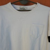Мъжка бяла ватирана блуза суитшърт STONE ISLAND (L), снимка 2 - Блузи - 39837340