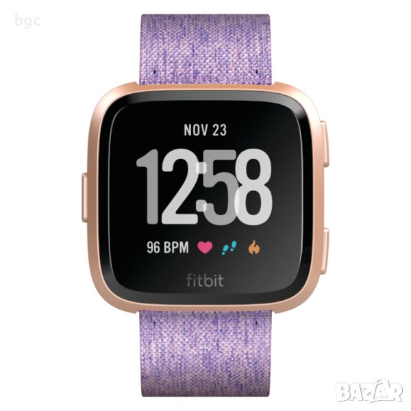 Висок Клас Умен НОВ Часовник Smartwatch Fitbit Versa, Лилав Смарт Дамски Кожен, снимка 1