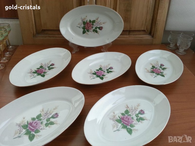 Стар български порцелан чинии елипса, снимка 1