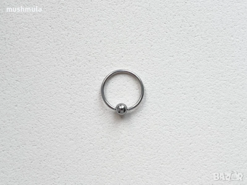 Стоманена обеца-халка ∅ 21 мм, снимка 1