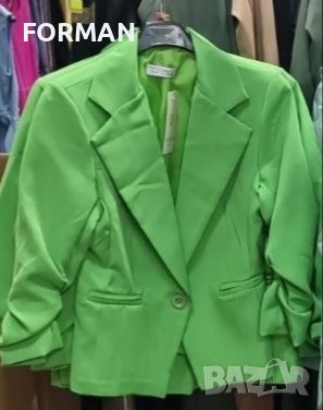 Светлозелено лятно сако с набран ръкав, снимка 1