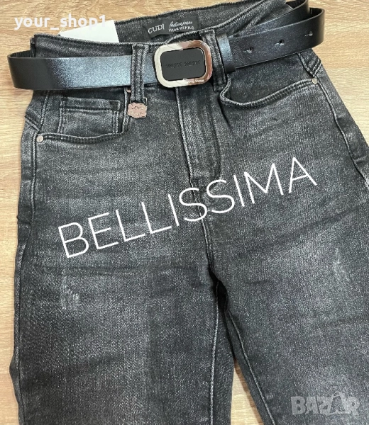 Слим модел по кракът дамски дънки + колан , снимка 1