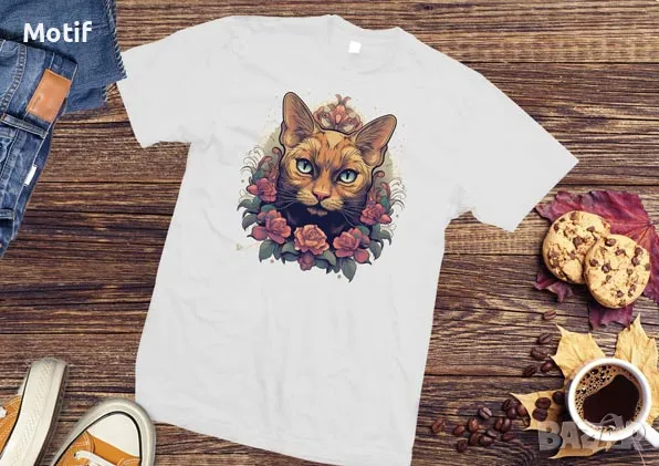 Тениска с щампа котка Бурманска котка / Burmese Cat T-shirt , снимка 1