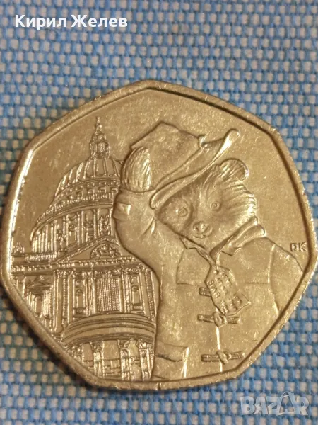  Монета 50 пенса 2019г. Англия 50г. мечето Падингтън катедралата Сейнт Пол 49553, снимка 1