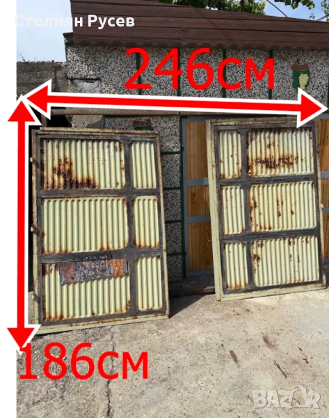 гаражна врата / гаражни врати 186 / 246 см 0609 -цена 199 лв или 101,75 евро - две отваряеми врати -, снимка 1