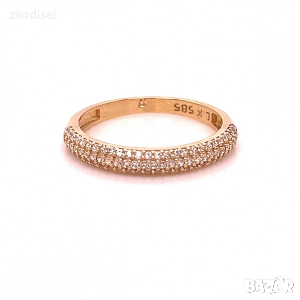 Златен дамски пръстен 1,83гр. размер:54 14кр. проба:585 модел:33742-4, снимка 1