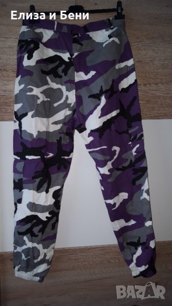 Маскировачен комуфлаж карго  панталон с лилаво, памучен с етикет, снимка 1