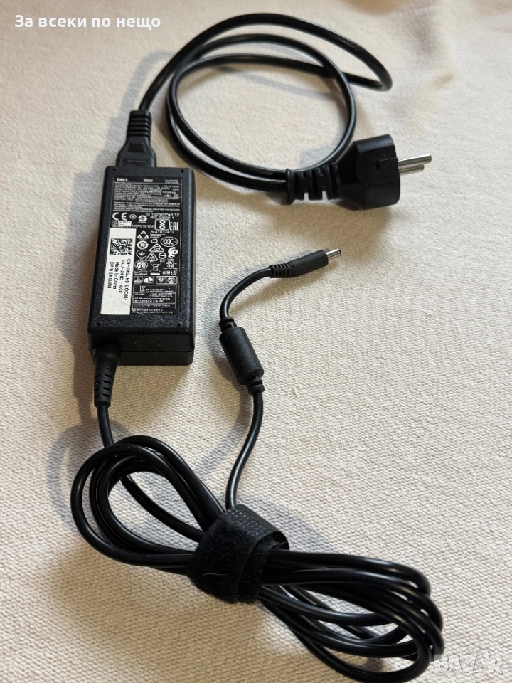 Оригинално захранване зарядно за лаптоп Dell 65W 19.5V 3.34A букса 4.5mm * 3.0mm , зарядно dell 65w, снимка 1