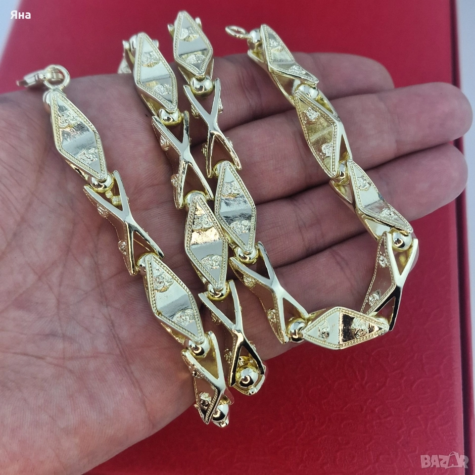 18к Мъжки позлатен ланец различни модели. Масивни ланци с позлата, снимка 1