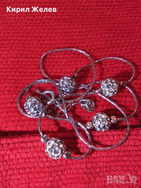 СРЕБЪРНО ФЕШЪН АРТ КОЛИЕ СРЕБРО 925 Част От КОМПЛЕКТ с БЯЛ ЕМАЙЛ и КРИСТАЛИ 37358, снимка 1