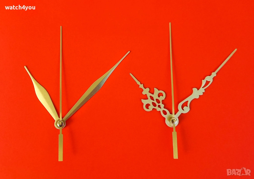 СТАРИННИ VINTAGE ЗЛАТИСТИ СТРЕЛКИ ЗА СТЕННИ ЧАСОВНИЦИ. ЗЛАТИСТИ РЕТРО СТРЕЛКИ ЗА СТЕНЕН ЧАСОВНИК , снимка 1