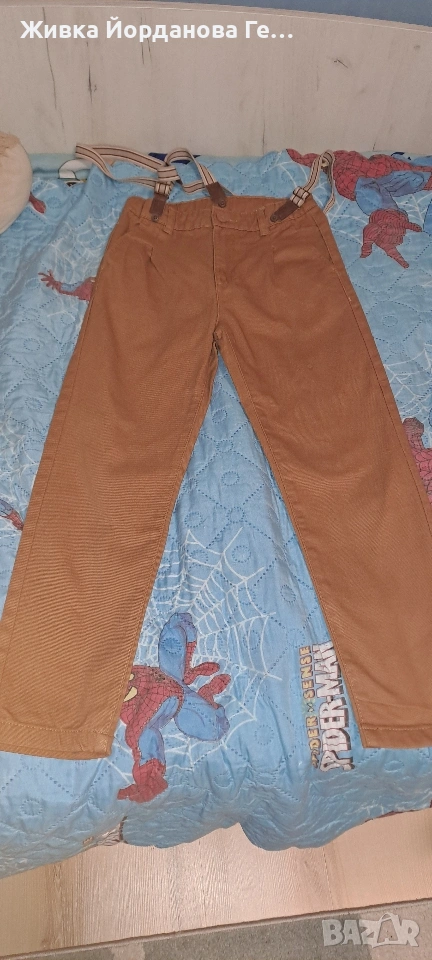 дънки кафяв цвят 8-9 год. 134см., снимка 1