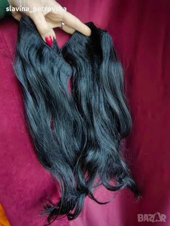 Естествена индийска коса висок клас черна, снимка 1