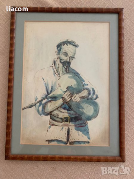 КАЗИМИР СУЛТАНОВ акварел/ туш гайдар, снимка 1