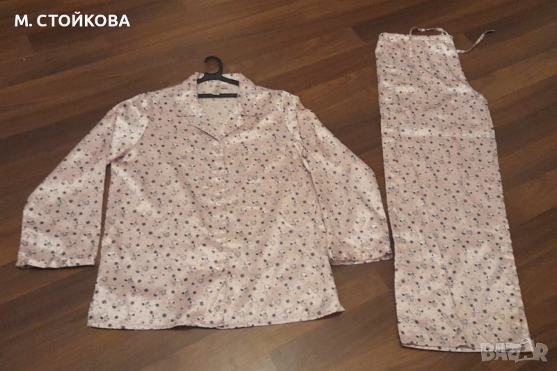 ПОСЛЕДЕН БРОЙ! Сатенирана пижама с дълъг ръкав и дълги гащи, снимка 1