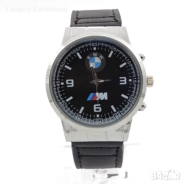 Мъжки часовник BMW с черна кожена каишка , снимка 1