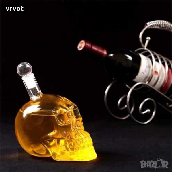 Стъклена бутилка за съхранение на алкохол с 3D дизайн в готически стил, снимка 1
