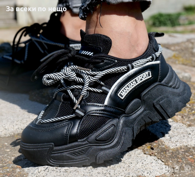 MS Sport Дамски Черни Маратонки👟Дамски Спортни Обувки В Черен Цвят Код SM-134, снимка 1