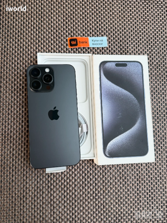 100% Батерия❗iPhone 15 Pro MAX лизинг от 29€ на мес black Titanium❗️256GB❗️, снимка 1