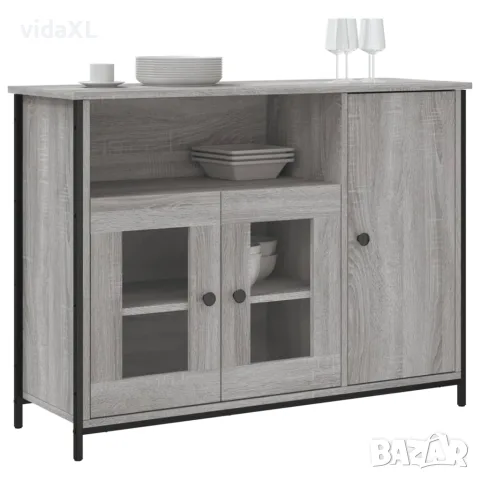 vidaXL Сайдборд, сив сонома, 100x35x75 см, инженерно дърво, снимка 3 - Бюфети - 56148173