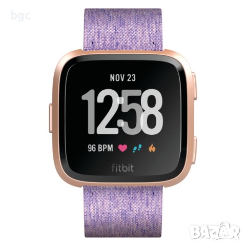 Висок Клас Умен НОВ Часовник Smartwatch Fitbit Versa, Лилав Смарт Дамски Кожен