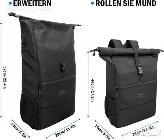 Нова черна Раница за лаптоп 15,6 инча Лека пътна за Спорт Пътуване Бизнес, снимка 2 - Раници - 39764398