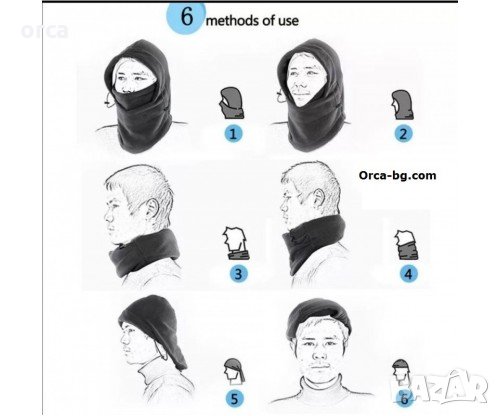 Зимна шапка DAIWA PROVISOR 6 в 1 – маска, шал, качулка и защита, снимка 2 - Екипировка - 34401182