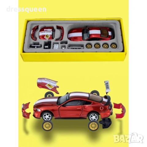 4744 Ford Mustang GT 1:24 – Луксозен Метален Модел с Отварящи се Елементи, снимка 5 - Коли, камиони, мотори, писти - 53810453
