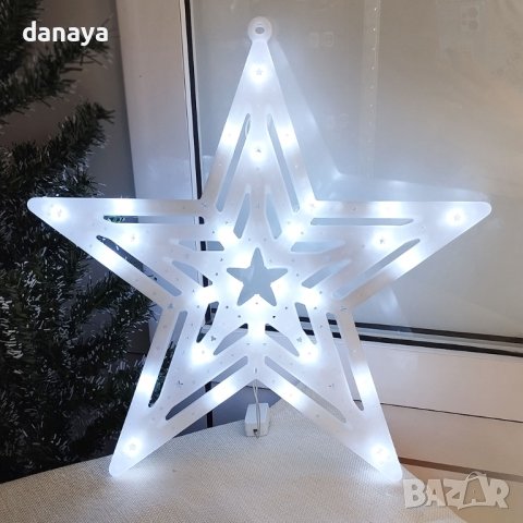 4229 Светеща коледна звезда с LED свeтлини украса за стена 40см, снимка 2 - Декорация за дома - 42682693