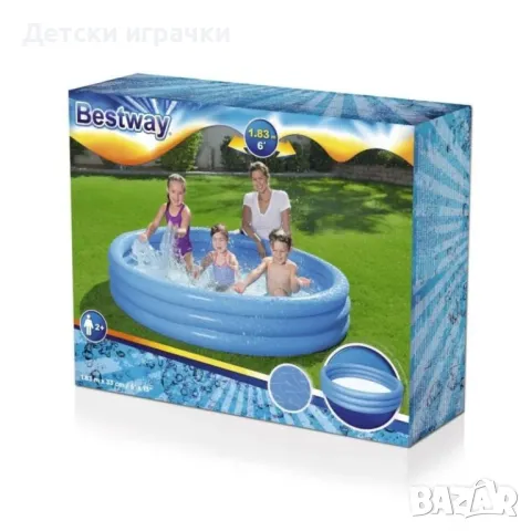 Детски надуваем басейн Bestway, 183 х 33 см, PVC, неон, за деца над 2 г, снимка 10 - Басейни и аксесоари - 49925837