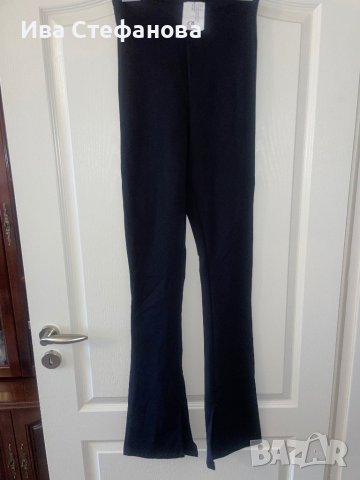 Практичен удобен черен класически еластичен удобен нов панталон висока талия цепки , снимка 5 - Панталони - 42353113