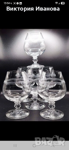 Комплект 6 нови чаши за бренди, снимка 4 - Антикварни и старинни предмети - 53092836