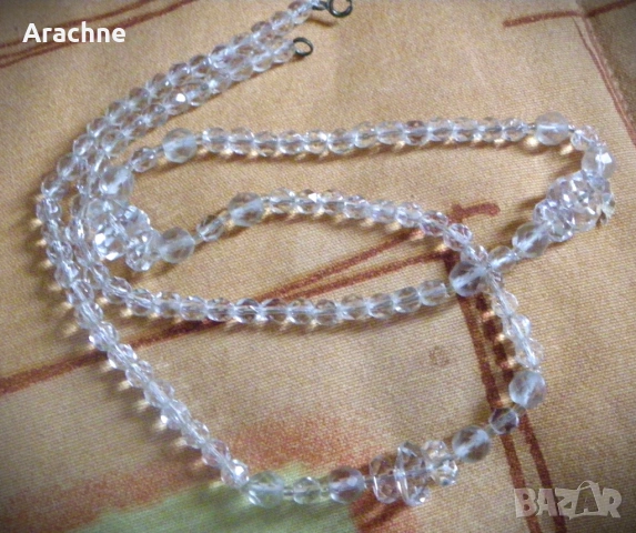 Антикварно кристално колие, Чехословакия, 50те, снимка 3 - Колиета, медальони, синджири - 52573805