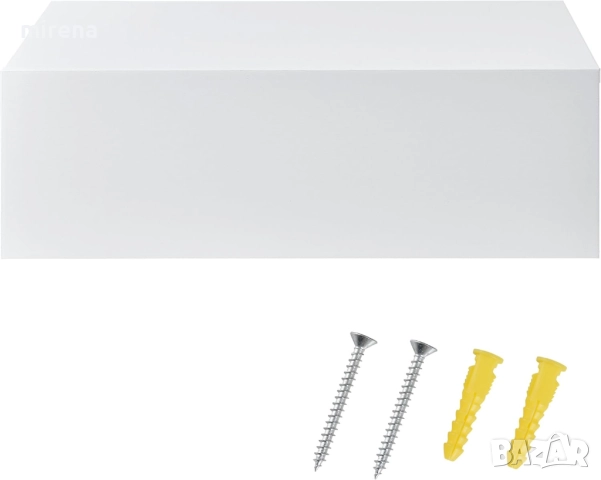 Стенен рафт с чекмедже Нощен скрин Висящ рафт 46x30x15 см Бял 219, снимка 5 - Шкафове - 51544344