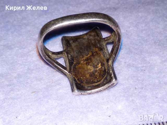 СРЕБЪРЕН СЕДЕФЕН АРТ ПРЪСТЕН СРЕБРО 925 с ШЛИФОВАН РОЗОВ СЕДЕФ и МАРКАЗИТИ - ЧАСТ от КОПЛЕКТ 27694, снимка 16 - Пръстени - 41638263