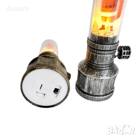 6226 Коледна ретро лампа светещ Led фенер с принт Дядо Коледа/Снежен човек, снимка 7 - Декорация за дома - 52049870