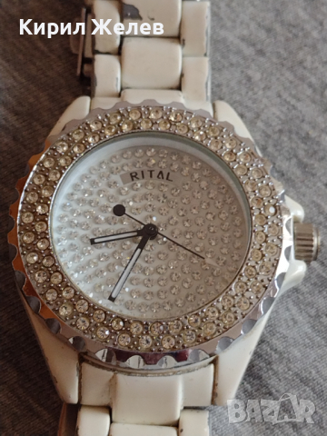 Модерен дамски часовник RITAL QUARTZ с кристали Сваровски много красив - 21051, снимка 2 - Дамски - 36235410