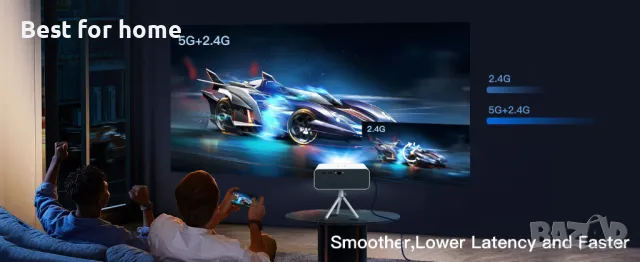 4K LED проектор LYNCAST с WIFI и Bluetooth Вграден Android TV 11 , снимка 13 - Плейъри, домашно кино, прожектори - 49230624