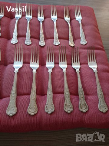 посребрени вилици ножове лъжици комплект за сервиране, снимка 12 - Прибори за хранене, готвене и сервиране - 34712897