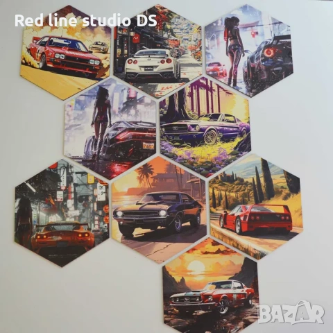 Пано за стена "Хексагон" с Ваши снимки, картинки, емблеми.