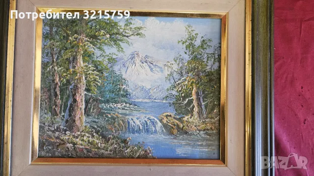 Красива картина масло , платно 40х34см., снимка 3 - Картини - 50413237