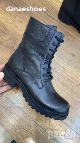 Дамски боти с цип и връзки от естествена кожа , снимка 8 - Дамски боти - 47771403