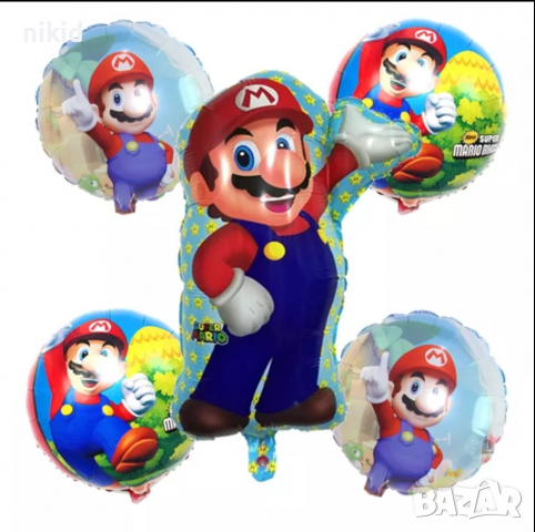 Супер Марио Super Mario Луиджи различни фолио фолиев балон хелий или въздух, снимка 7 - Други - 31905147