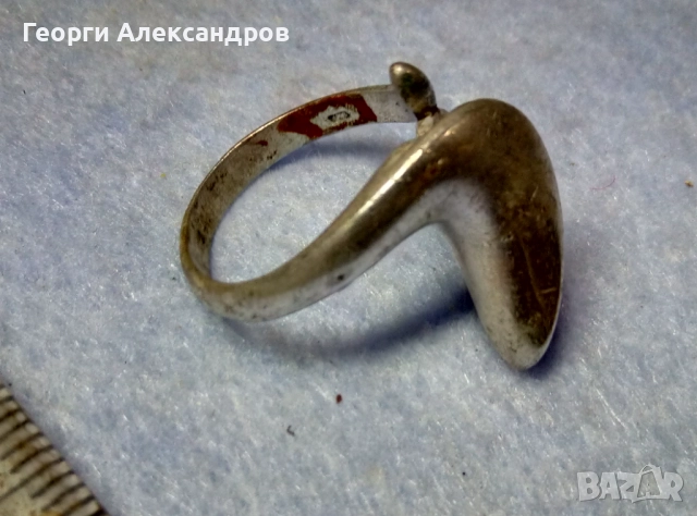 Арт НУВО стил СРЕБЪРЕН Пръстен СРЕБРО 925 Майсторска ръчна художествена изработка, снимка 5 - Пръстени - 52338684