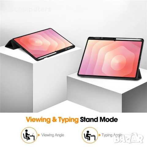 Защитен Кожен калъф за Samsung Galaxy Tab S11 Ultra с Протектор, Стойка и Слот за писалка | Зелен, Ч, снимка 8 - Калъфи, кейсове - 52088554