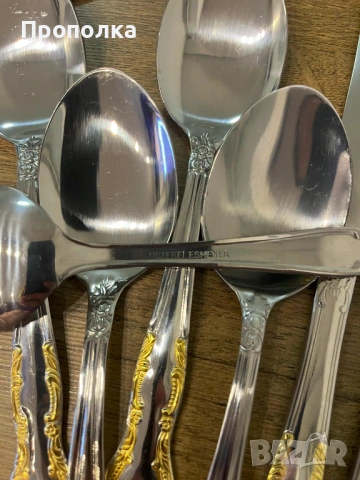 К-т прибори барокови орнаменти за шест души, неупотребявани -24бр., снимка 3 - Прибори за хранене, готвене и сервиране - 53631442