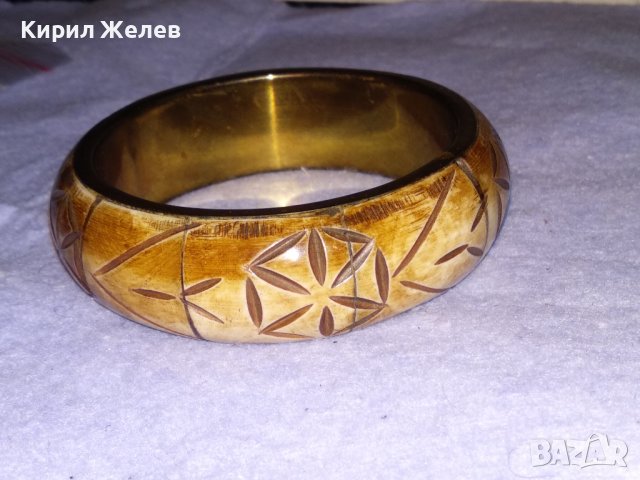 СТАРА БРОНЗОВА ТИБЕТСКА ЕТНОГРАФСКА РЪЧНО ОРНАМЕНТИРАНА РЕТРО ГРИВНА с КАМИЛСКА КОСТ 73781, снимка 7 - Антикварни и старинни предмети - 41202251